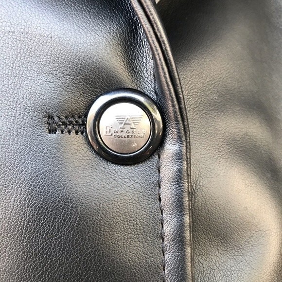 Emporio Armani Collezione Faux Leather Button Up Jacket- Medium- NWOTs! - Picture 5 of 10